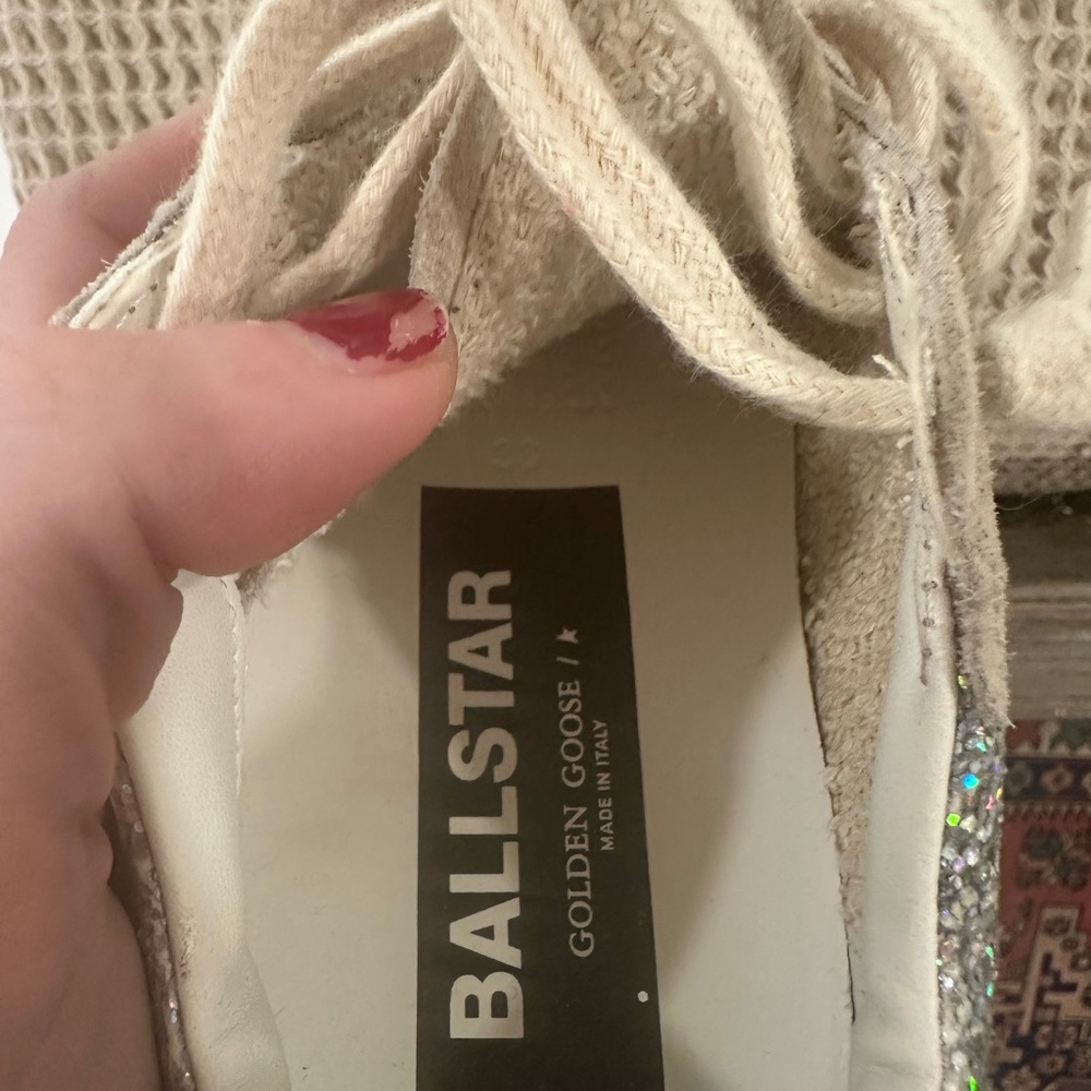 Golden Goose Glitter Sneakers - Silver and Cream - Picture 6 of 7